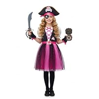XXLOG Kids Pirate Costume Girls Dress Up Pirate Costume Set with Accessories for Cosplay Party M