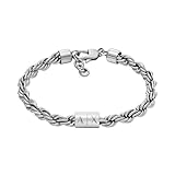 Armani Exchange Men's Silver Stainless Steel Chain Bracelet (Model: AXG0123040)