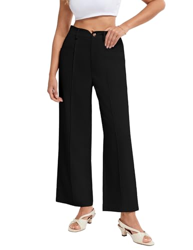 Belle Poque Women's Business Casual Pants High Waisted Wide Leg Work Pants for Women with Pockets