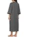 Ekouaer Women Zipper Robe 3/4 Sleeves Loungewear Dress Full Length Sleepwear Pockets Housecoat Nightgown Long Bathrobe