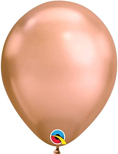 Qualatex 12936 Globos de látex cromados de 7 pulgadas (oro rosa cromado, paquete de 100)