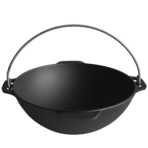 Uzbek-Kazan-Cast-Iron-125-Quarts-12-L-Cast-Iron-Dutch-Oven-Cast-Iron-Cookware-Set-Premium-Camping-Cookware-Dutch-Oven-Pot-with-Frying-Pan-Lid