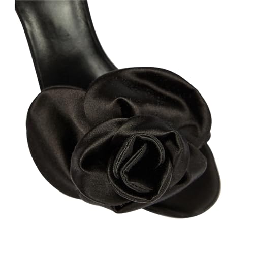 iadore Women's High Heels, 4'' Open Toe Floral Ankle Strappy Lace Up Stiletto Heeled Sandals with Back Flower Party Wedding Date Dress Shoes3