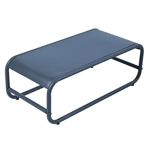 Oviala Table Basse de Jardin en métal 85x40x30 cm Bleu Pacific - Mixi