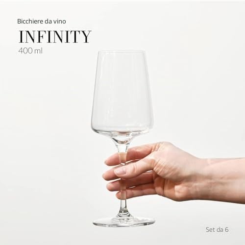 Krosno Bicchieri da vino bianco e frizzante | Set di 6 bicchieri | Eleganti | Crystal Glass | Vetro senza piombo | Ideali per la casa, i ristoranti e le feste | Lavabili in lavastoviglie