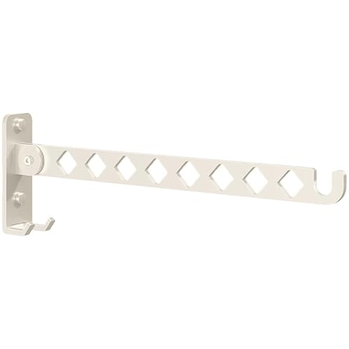 UniForge Foldable Wall-Mounted Clothes Drying Rack - 180° Adjustable Heavy-Duty Laundry Hanger with Multi-Scene Use for Balcony, Bathroom, Bedroom (White)