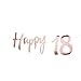 Produktbild Oblique Unique® Happy 18 Girlande Banner 1,5 m in Roségold für 18. Geburtstag Jubiläum Party Feier Deko