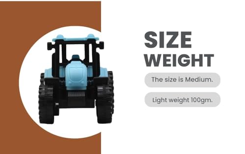 Image of Friction Powered Farm Tractor Toy for Kids Toddlers Boys Girls | Pull Back Medium Tractor Engine Vehicle Toy | Agriculture Tractor Toy Age 3+ | BIS Certified | Made in India | NeoKiddo (Sky Blue)