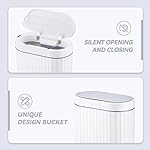 ELPHECO Bathroom Trash can Motion Sensor, Automatic Garbage can, Slim Plastic Smart Trash Bin with Lid, Commercial Intelligent Wastebaskets for Bedroom, Bathroom, Office, Grey, 2 Gallon - Image 3