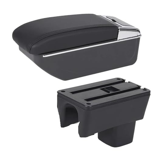 車用アームレスト収納ボックス ブレース 内装ディテールを高めるに適合するスズキに適合するスイフト 2005 2006 2007 2008 2009 2010 2011-2025用 箱(D2 black line)