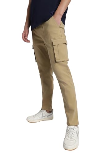 Image of Dennis Lingo Mens Cotton Lycra Mid Rise Relaxed Fit Solid Trousers