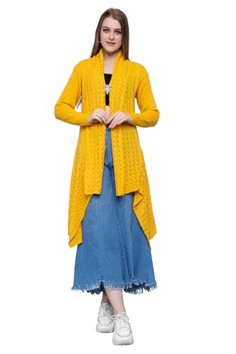 Image of Wear lusso Women's Woolen V-Neck Open Front Shrug Cardigan | Long Sleeve Winter Sweater for Girls & Ladies | Stylish Warm Outerwear in Trendy Colors