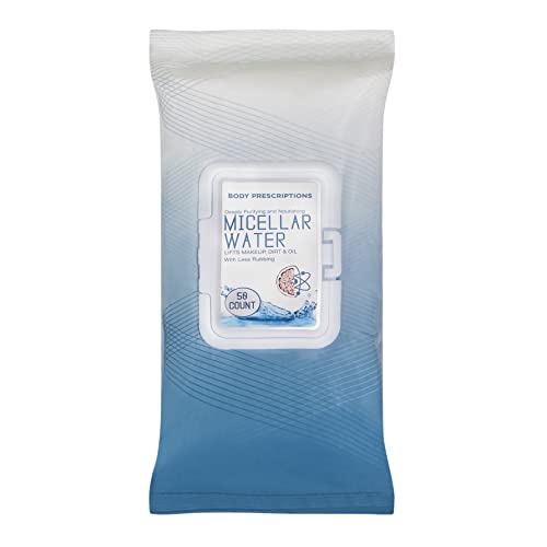 Image of Body Prescription Makeup Cleansing Wipes - Gentle and Effective Face Wipes, 50 Count (Pack of 1), Micellar Water