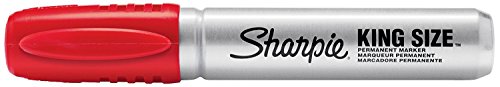 Sharpie 15002 King Size Permanent Marker, Chisel Tip, Red, Dozen