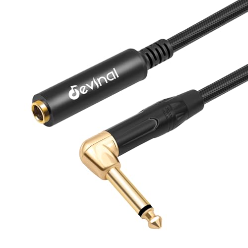 Cable adaptador mono 1/4 pulg TS ángulo recto 1 FT miniatura 6
