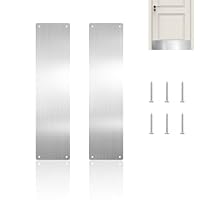 2-teilige Türstoßplatte, Edelstahl-Kickplatte, Vordertür-Kickplatte, Türdruckplatte, Türplatte Für Außentür Oder Innentür, 40,6 X 10,2 Cm, Silber