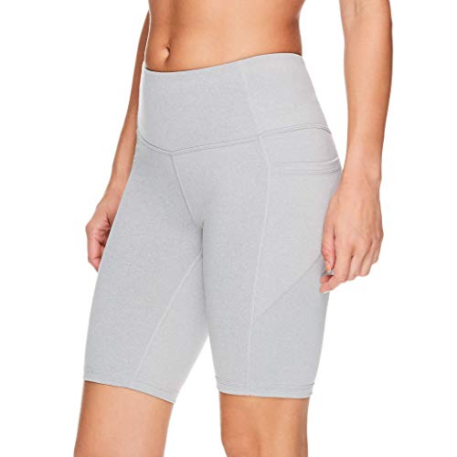 Reebok Women s Compression Running Shorts - High Rise Bike Short - Grey, Medium