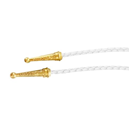 Image of Daisy Del Sol Gemstone Bolo Tie Braided Vegan Faux Leather Natural Stone Gold Handmade Necklace Adjustable Boho Western Jewelry