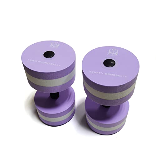 Upgrade Water Aerobic Exercise Foam Dumbbells Pool Resistance 1 Pair, Water Fitness Exercises Equipment for Weight Loss (Purple)