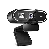 Webカメラ ウェブカメラ HD 2K 400万画素 広角レンズ マイク付き 自動光補正 ストリーミング USB接続 PCカメラ 1/4インチ三脚穴 Zoom/Skype/YouTube/ビデオ会議/オンライン授業/リモートワークなどに対応可能 Windows11/10/8/7 Mac OS X 日本語説明書付き（ブラック）