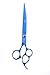 ShearsDirect Japanese 440 Stainless Steel Grooming Shear, 8.5-Inch, Curved Blue Titanium