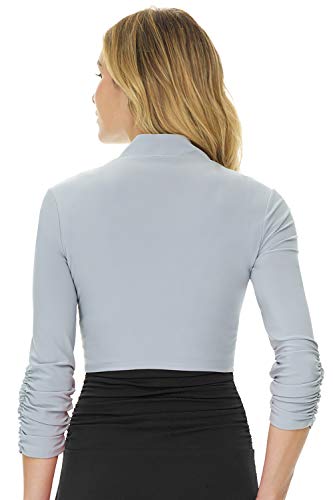 Image of Rekucci Women's Chic Soft Knit Stretch Bolero Shrug with Ruched Sleeves