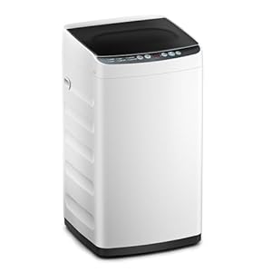 Midea MLTW09M1BWW Portable Washer with 6 Cycles, Drum Clean, Quick, Stainless Steel Tub, Transparent Lid, LED Display Washing Machine, 0.9 cu. ft, White