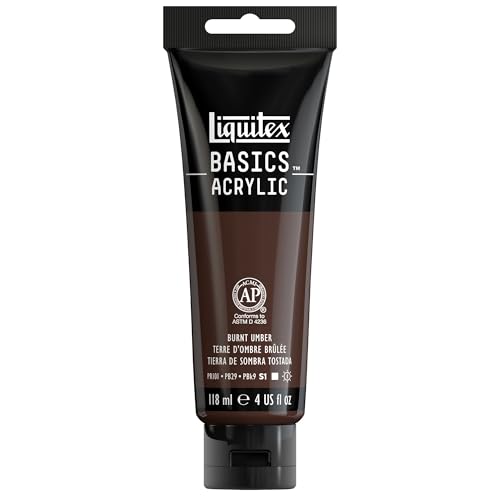 Liquitex BASICS Acrylic Paint, 4-oz tube, Burnt Umber