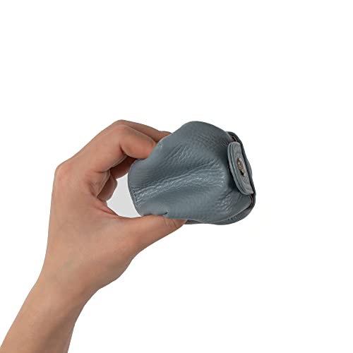 Image of Cockatoo Genuine Leather Coin Pouch Change Holder, Mini Snap Pocket Wallet for Men Women (Azure, Small)