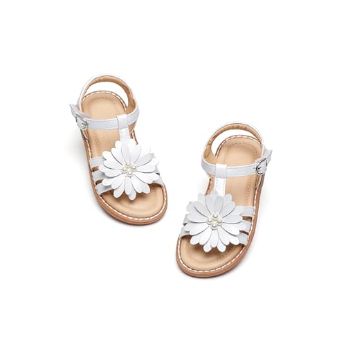 Image of Flaryzone Girls Sandals Open Toe Summer Flats Dress Sandals Shoes Toddler /Little Kid