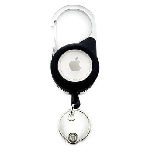 GATYZGEAR Metal Retractable Keychain Reel with AirTag Holder