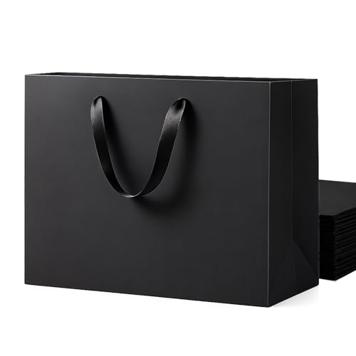 Sac cadeau extra large papier noir idéal pour un mariage élégant et fêtes réussies