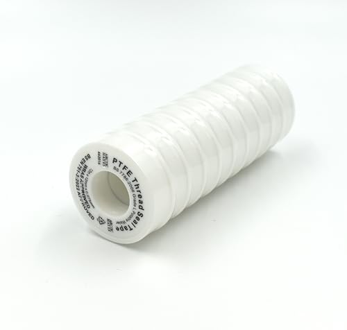 Arctic Hayes Standard PTFE Tape for Water and Oxygen Lines Pack of 10, White, 12mm x 12m