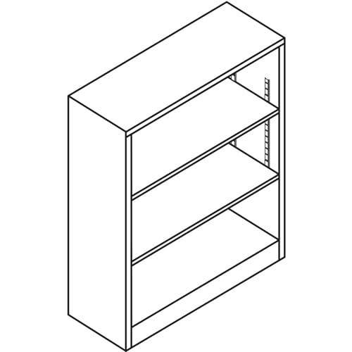 Image of HON Metal Bookcase, 3 Shelves, 34-1 /2 W by 12-5 /8 D by 41 H, Putty