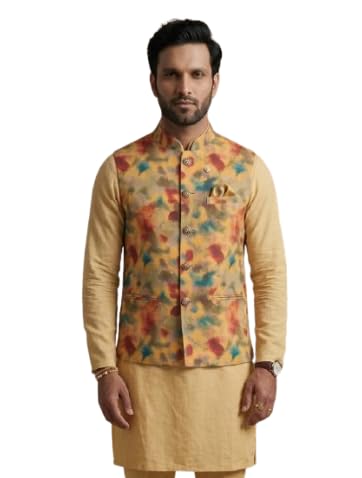 zamtail Men's Nehru Jacket (Modi Waistcoat) with Inner Pocket | Comfortable Inner Lining | Bandhgala Sleeveless Regular Fit | Festive, Wedding & Casual Wear-picture-52
