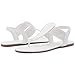 Shoe Land Women's Flat Sandals - Fashion Thong & Gladiator Style with Elastic Strappy String Ankle Strap, Dressy Casual Comfortable Daily Wear, Trendy 2025, White, Size 7.5, SL-Mona