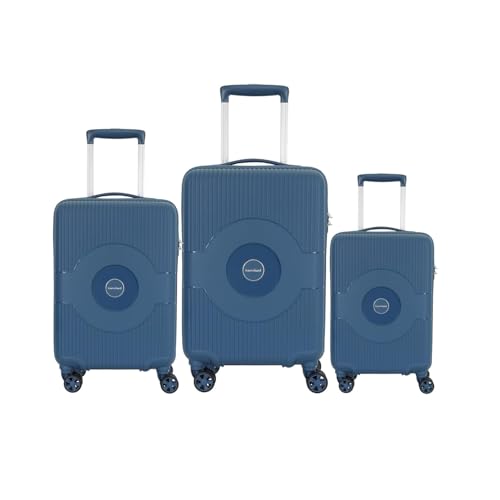Image of American Tourister Kamiliant Set of 3 Small - 55 Cm, Medium - 68 Cm & Large - 79 Cm Polypropylene Hard 4 Wheeler Spinner Trolley Bag Luggage Trolley (Ocean Blue)