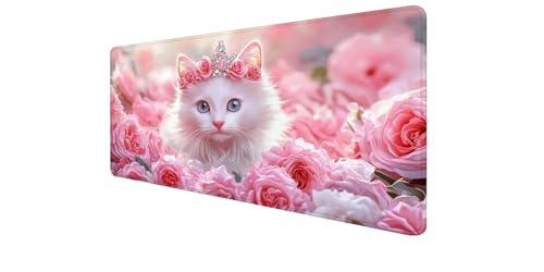 Tapis de souris XXL antidérapant fleur pour éliminer les douleurs de poignet sur PC