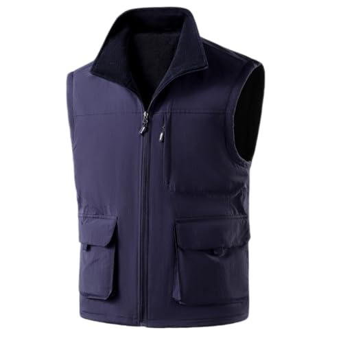 Chaleco de fotógrafo hombre con cremallera forrado y cuello alto casual