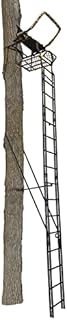 Muddy MLS1550 Skybox Deluxe 20' Tall Single Steel Ladder Tree Stand with Adjustable Padded Shooting Rail for Big Game & Hunting