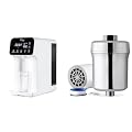 iSpring RCD100 5-Stage Countertop Reverse Osmosis System, Instant Hot RO Water Dispenser & SF1S 15-Stage High Output Universal Shower Filter