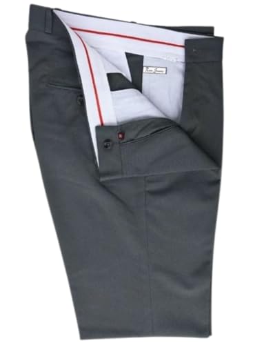 Mens Green Tonic Trousers Two Tone Smart Flat Fronted Work Slim Fit Retro Sta Press Formal Pants (UK, Numeric, 36, Regular, Regular, Green Tonic)