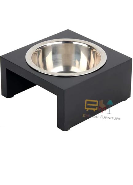 EMIWUD FURNITURE Wooden Large Dog pet Stand Modern & Elegant Bamboo Elevated Dog Bowls/Cat Bowls. Our Durable & Beautiful Raised Pet Feeder Bowl Stand Perfect for Smaller Pets (Black) (B0CDV6HK4G) Amazon Price History, Amazon Price Tracker