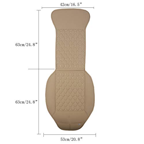Black Panther 1 Pair Car Seat Covers, Luxury Car Protectors, Universal Anti-Slip Driver Seat Cover With Backrest,Diamond Pattern (Beige) #TOP4