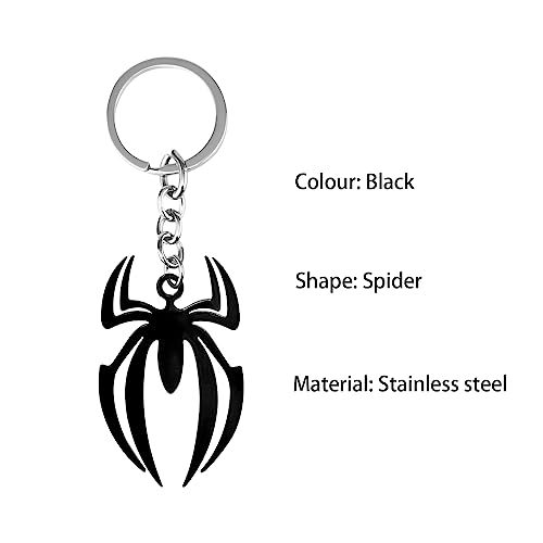 Yemianju 3D Spider Keychain Car Metal Key Ring Fob Ring Gifts (Black) #TOP2
