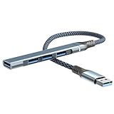 Répartiteur USB : compatible avec clavier, souris, webcam, haut-parleur, clé usb, imprimante, ordinateur, pc, etc., et notamment pour ordinateur portable