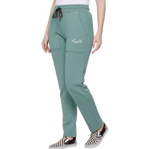Image of CUPID Loose Fit Warm Fleece Sweatpants, Solid Elastic Sports Trouser, Winter Wear Joggers for Night n Gym for Girls M to 5XL