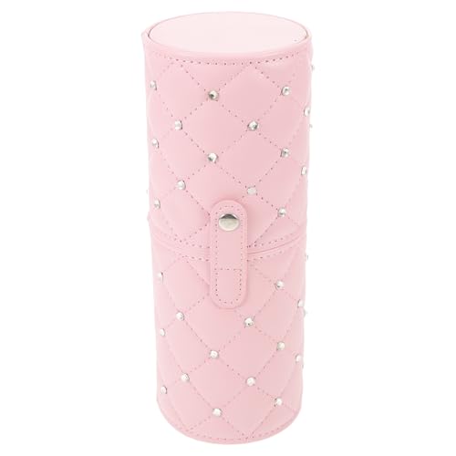 Alipis Organizador de brochas de maquillaje con tapa - Estuche para brochas de maquillaje con pedrería para tocador - Portalápices de escritorio - Organizador de artículos de para viajes
