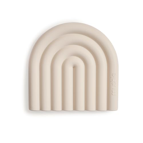 Image of mushie Silicone Baby Teether Toy | Rainbow (Shifting Sand)