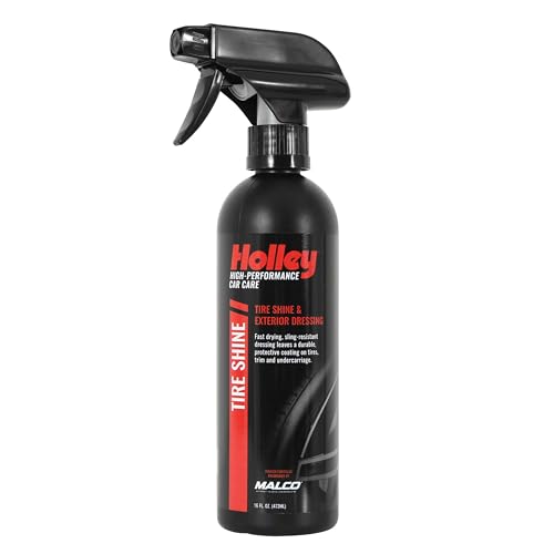 Image of Holley Tire Shine - Tire Shine & Exterior Dressing - 16 oz. | High-Performance Car Care, Spray On for Shine that Protects - Fast Drying Formula for Tires, Trim, and Undercarriage